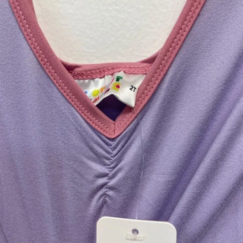 Dot Dot Smile Girls Purple & Pink Ballerina Short Sleeve Dress‎ Size 2T